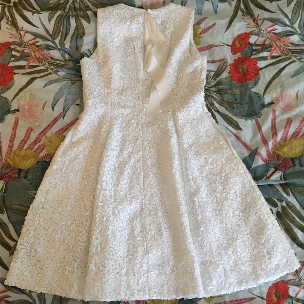 Kate Spade NWT fit and flare sequin white dress!
